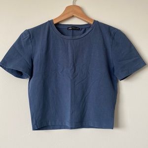 Zara Blue Cropped Tshirt